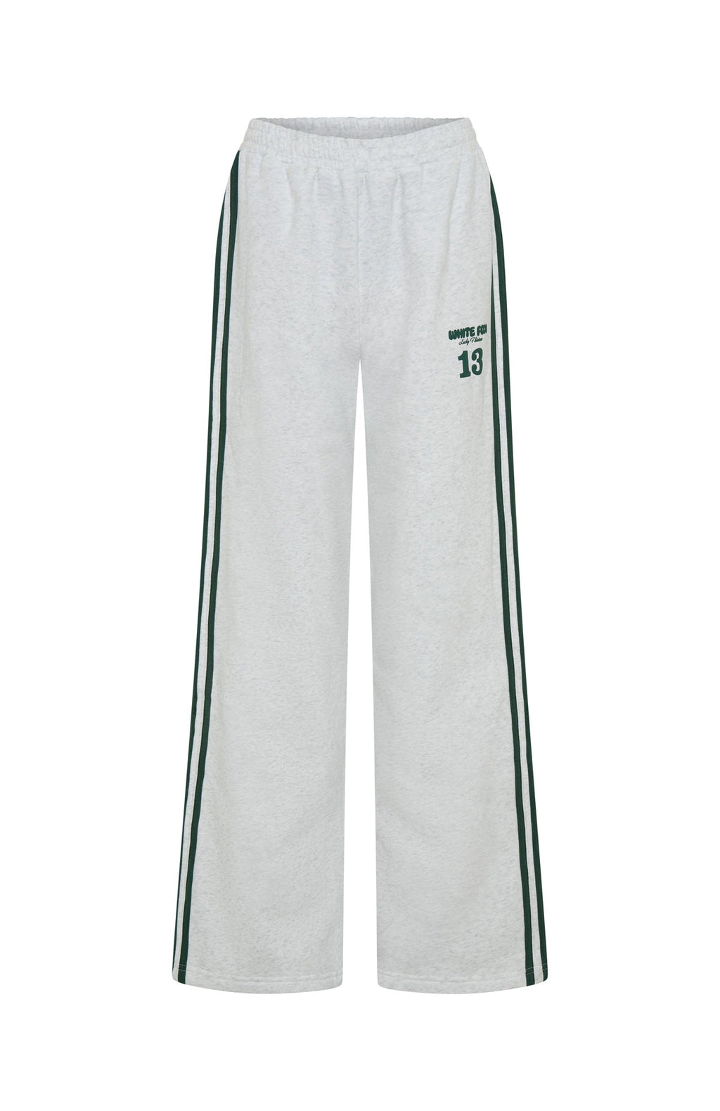 White Fox Lucky Thirteen Charise Wide Leg Sweatpants Grey Marle