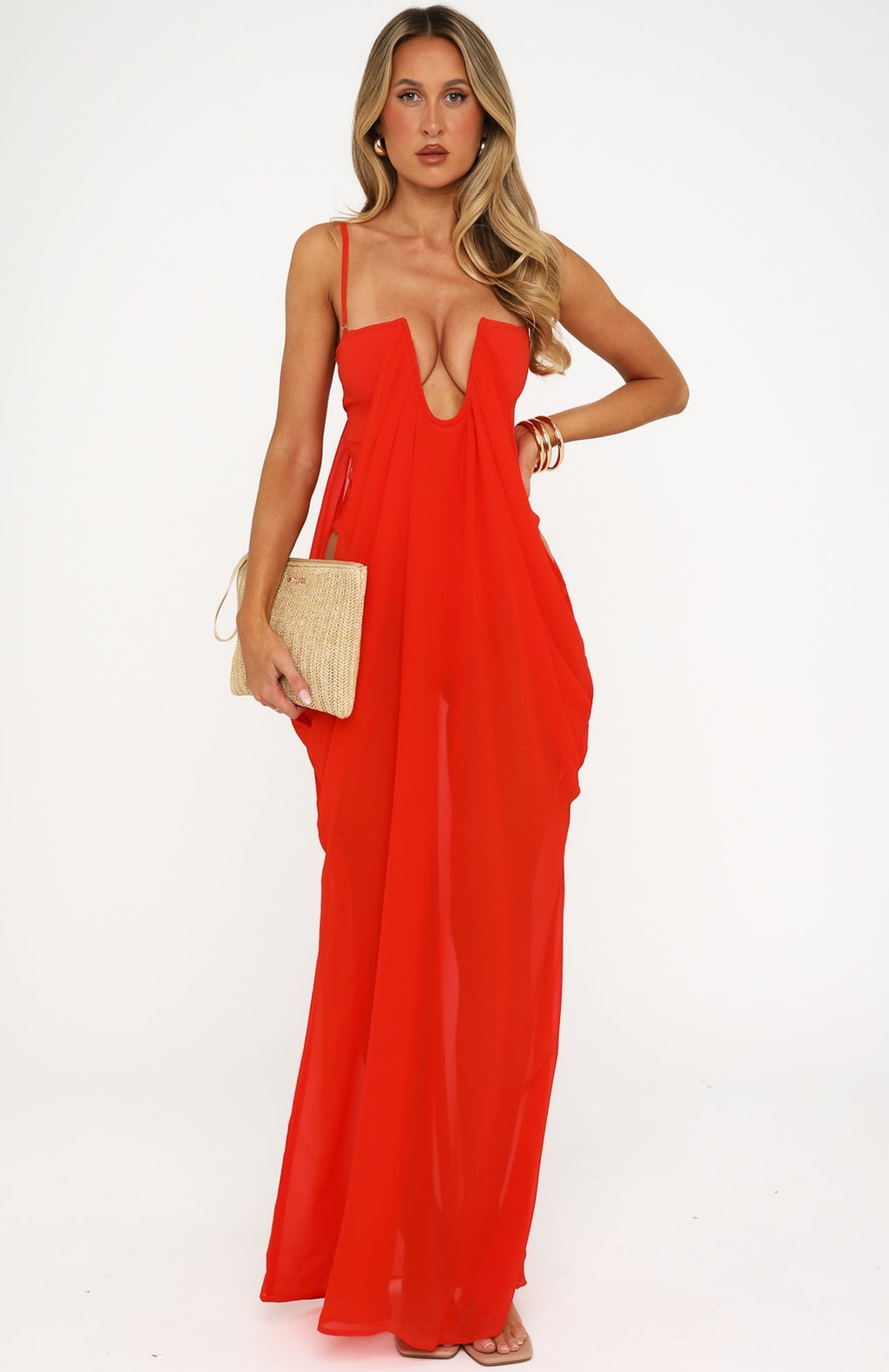 White Fox Sol Rio Maxi Dress Flame