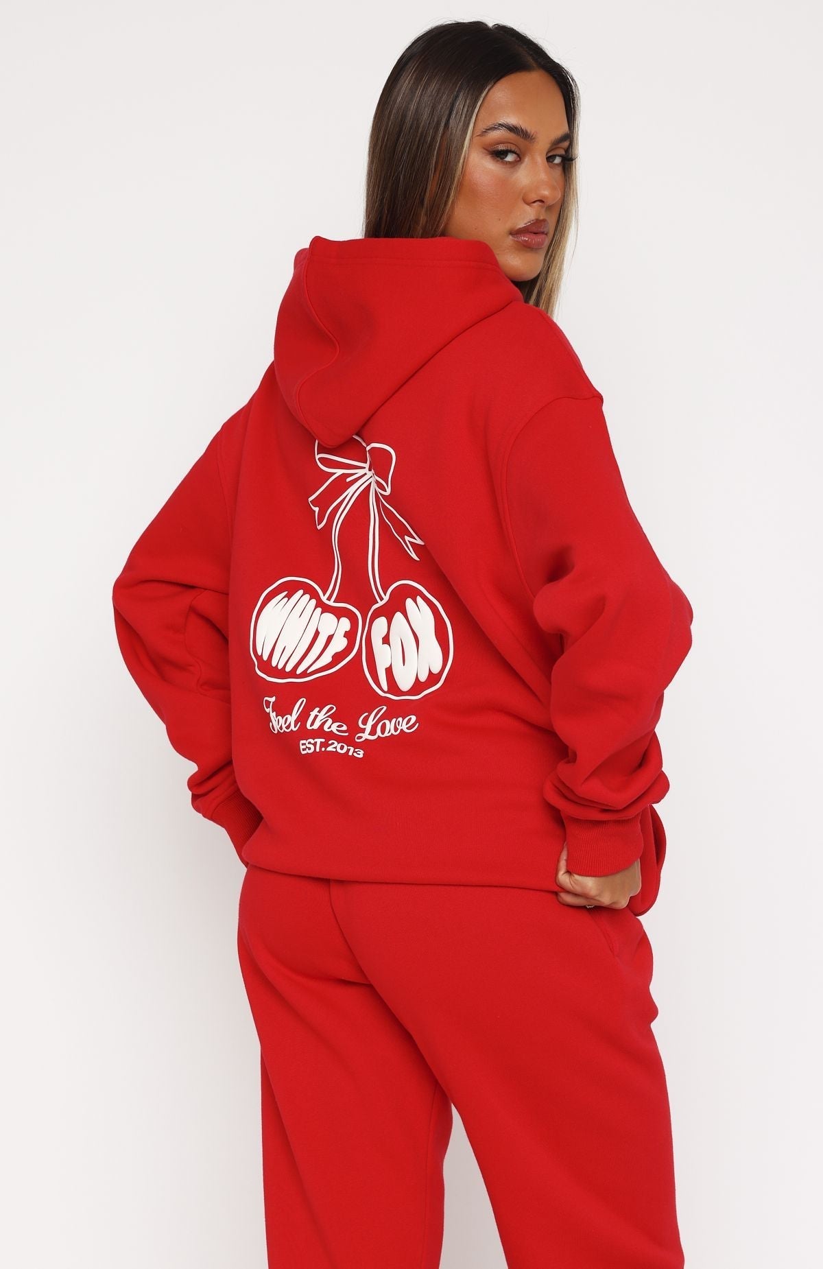 White Fox Love Of My Life Oversized Hoodie Red