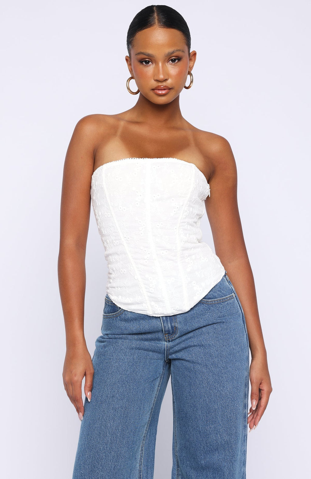 White Fox Snowdrop Strapless Bustier White