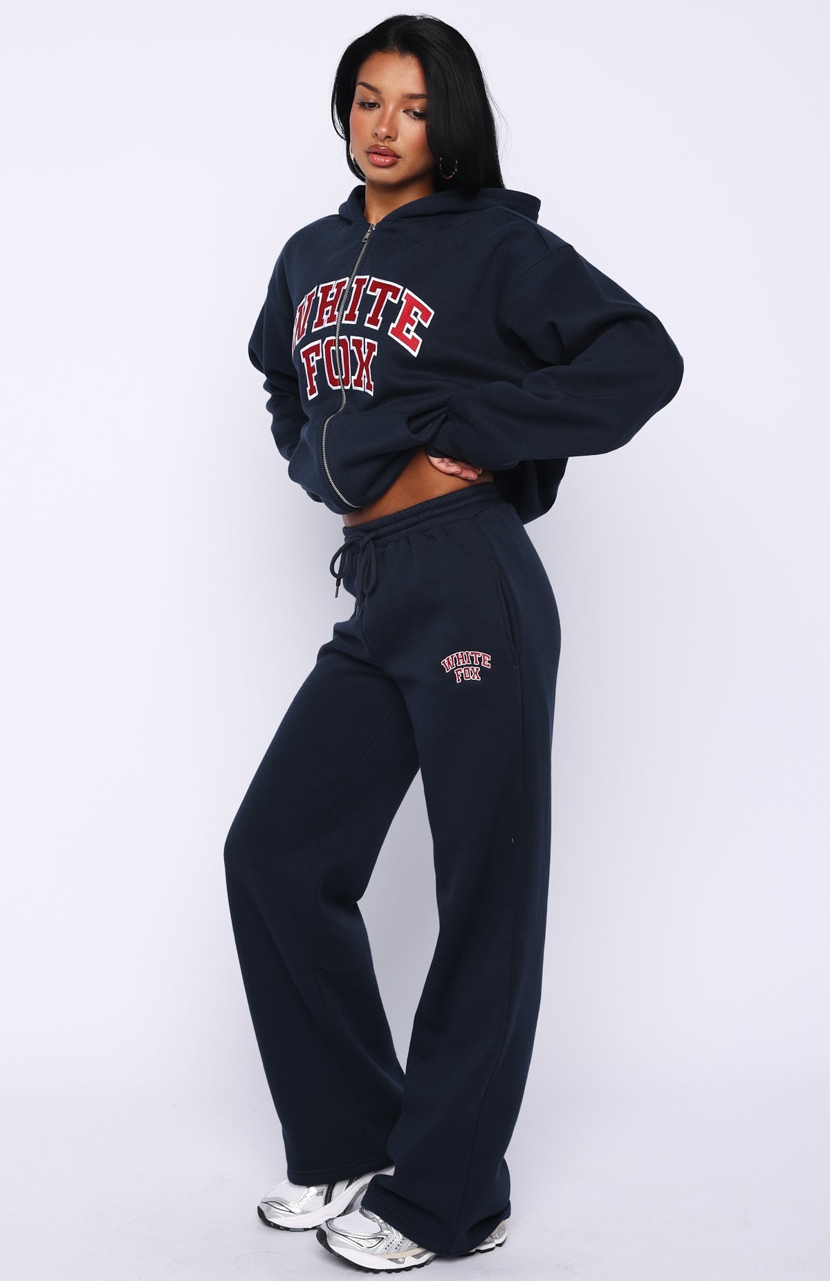White Fox Starting Fresh Wide Leg Sweatpants Navy