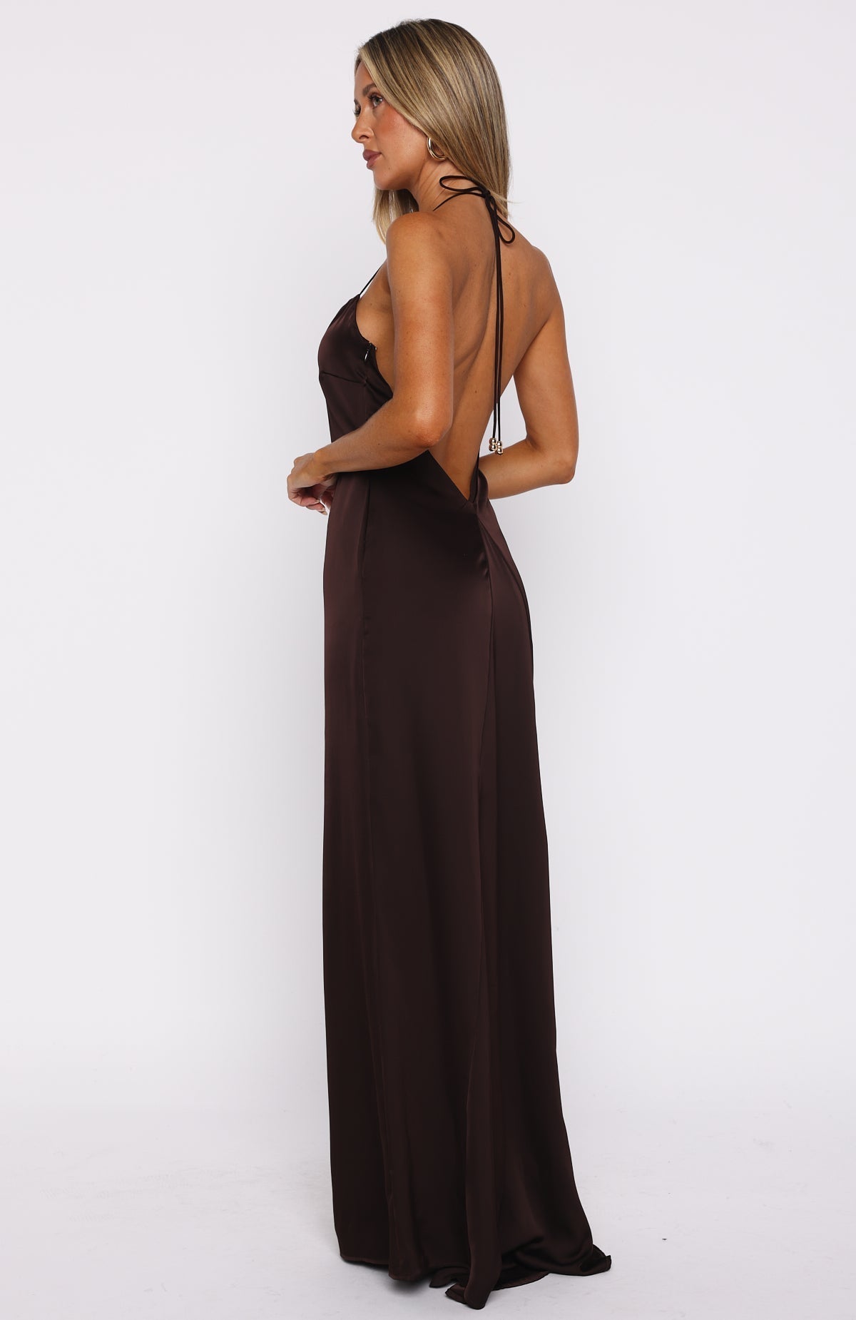 White Fox Amore Maxi Dress Dark Chocolate