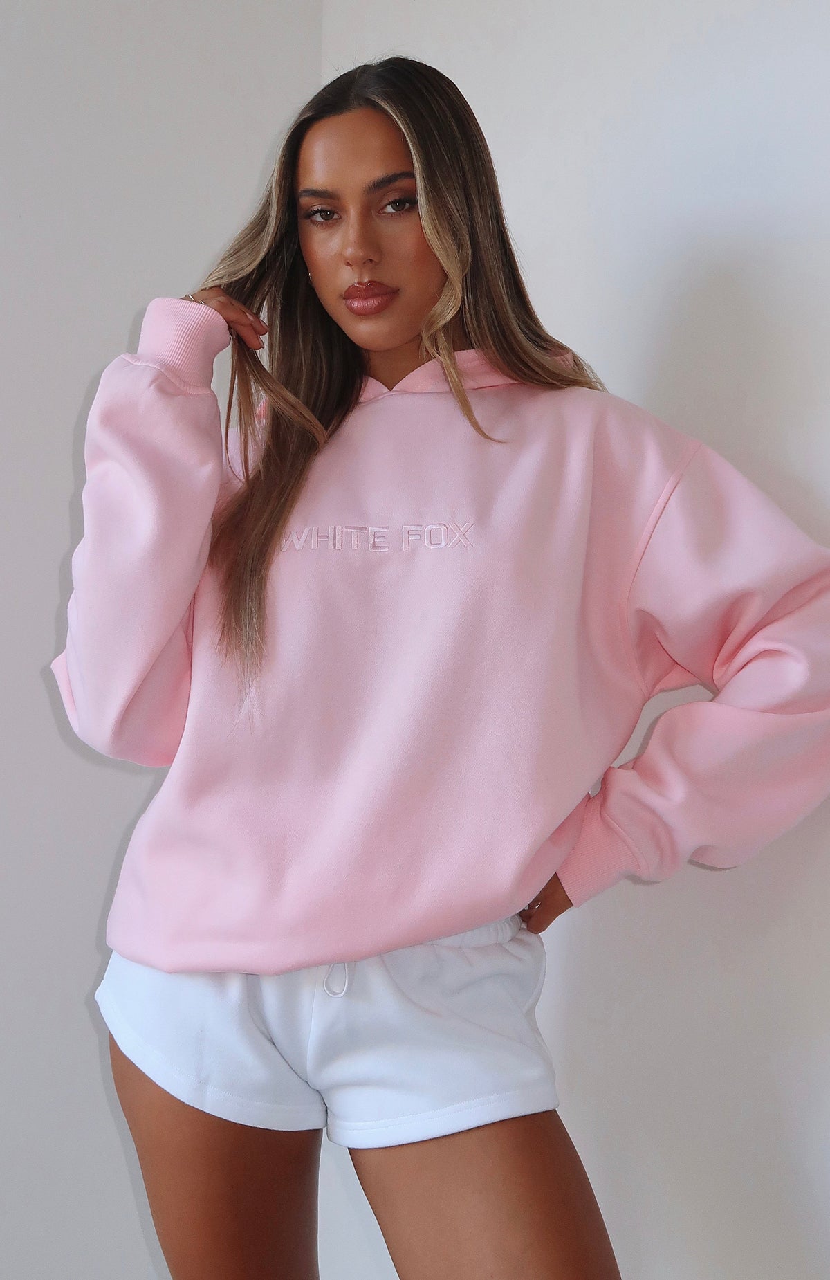 White Fox Stay Lifted Oversized Hoodie Posy