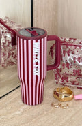 White Fox Colson Drink Bottle 1.2 Litre Burgundy Stripe