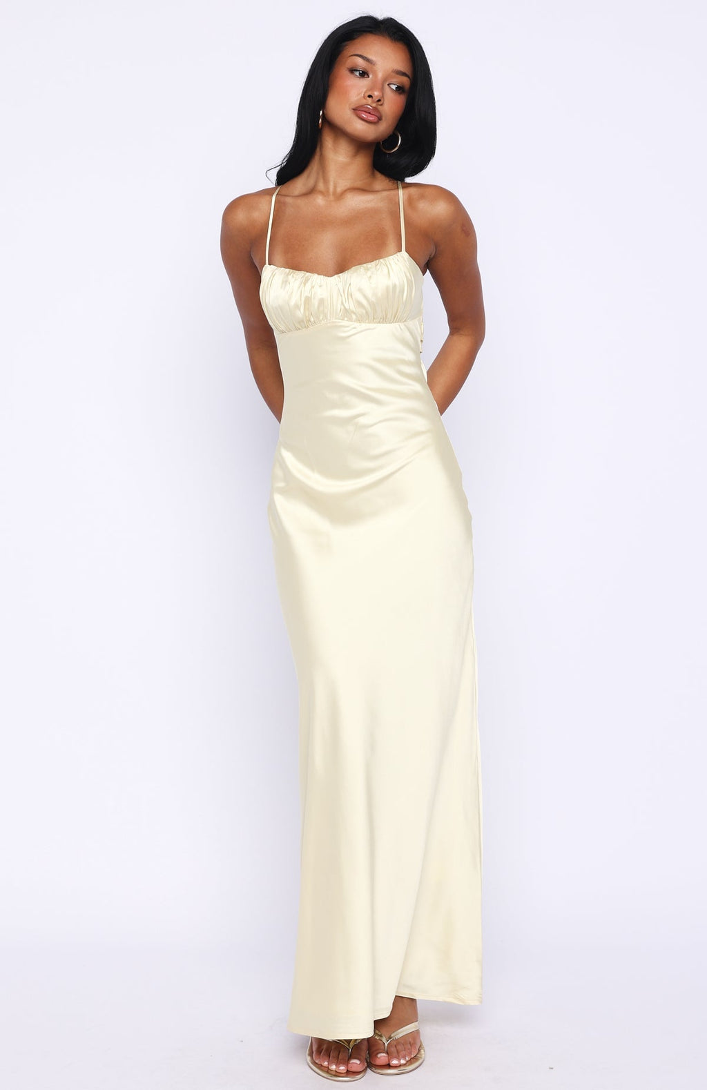 White Fox Change Locations Maxi Dress Lemon