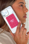 White Fox Calling My Cellular Phone Grip Pink