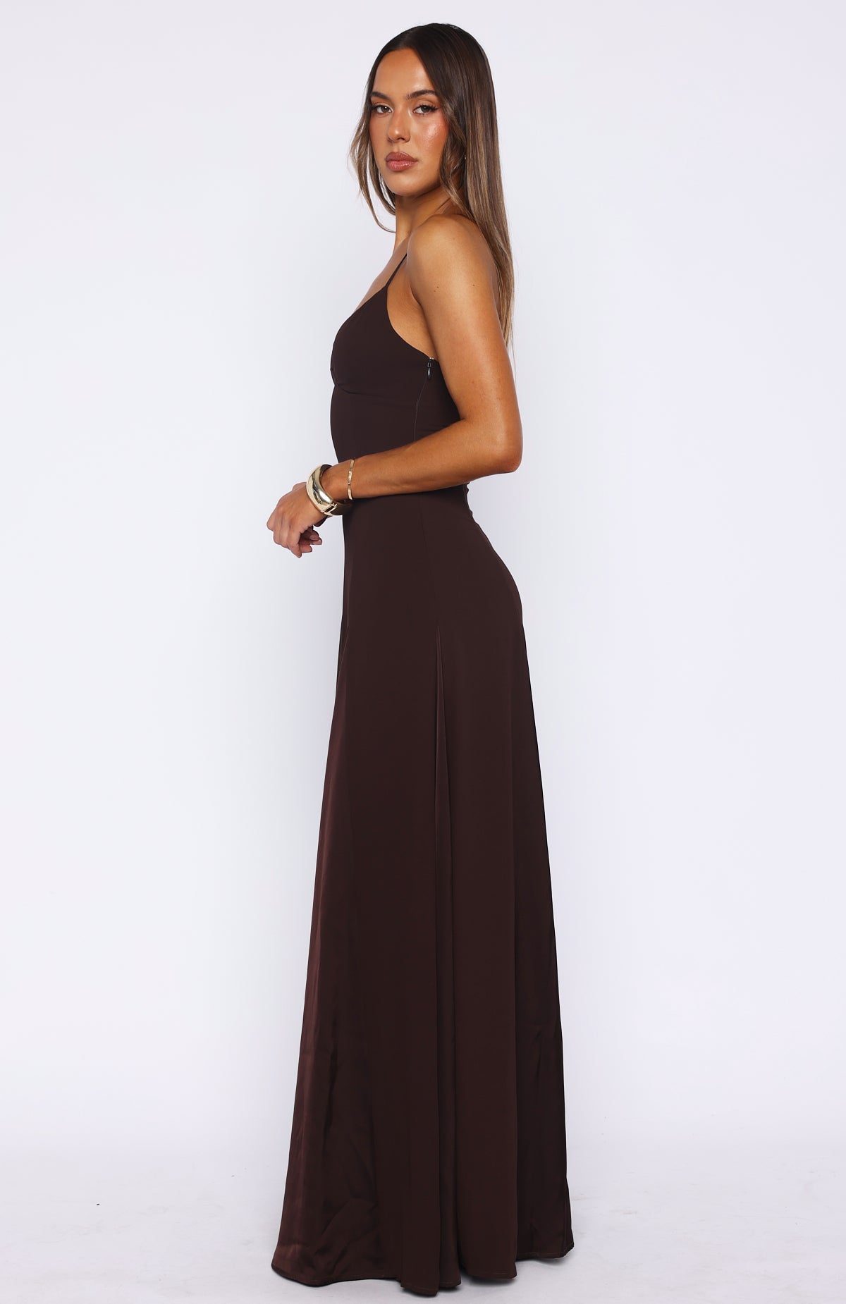 White Fox Afterparty Elegance Maxi Dress Chocolate