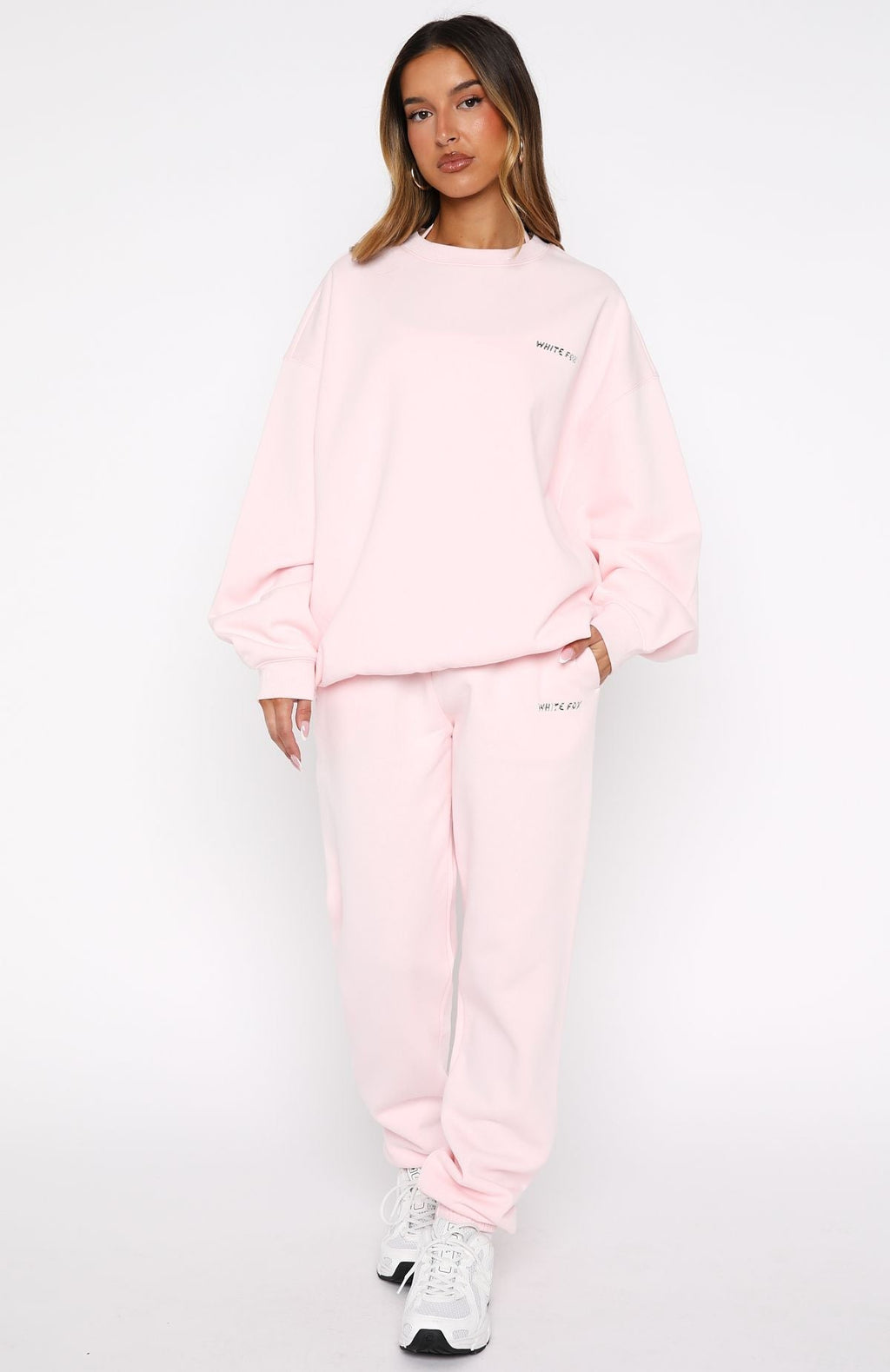White Fox Test Drive Oversized Sweater Icy Pink