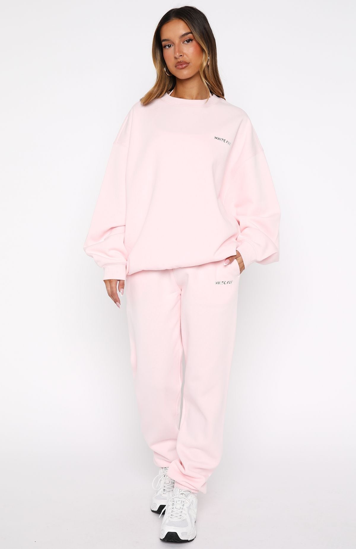 White Fox Test Drive Oversized Sweater Icy Pink