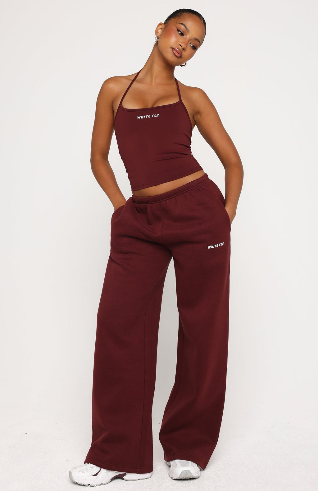 White Fox Test Drive Halter Top Dark Cherry