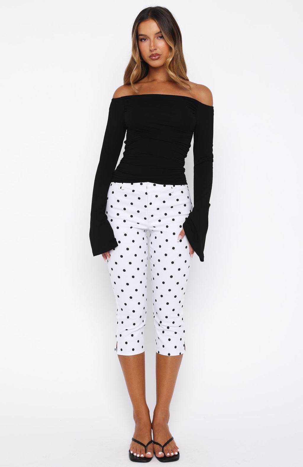 White Fox Perfect Night Long Sleeve Top Black