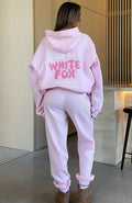 White Fox With Love Always Sweatpants Baby Pink
