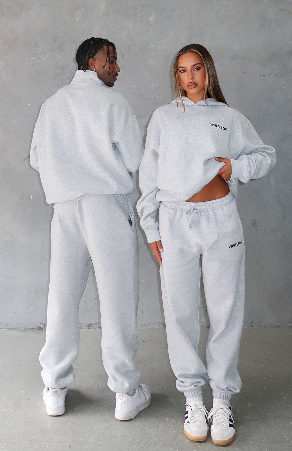 White Fox Core Classic Sweatpants Dark Grey Marle