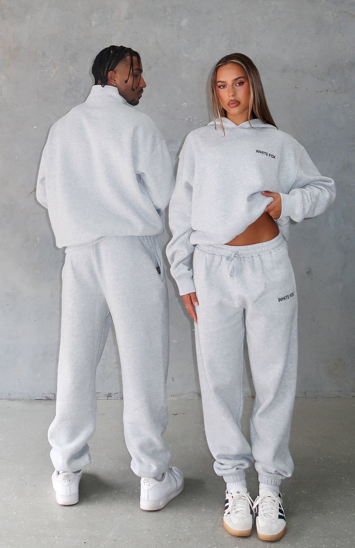 White Fox Core Classic Sweatpants Dark Grey Marle