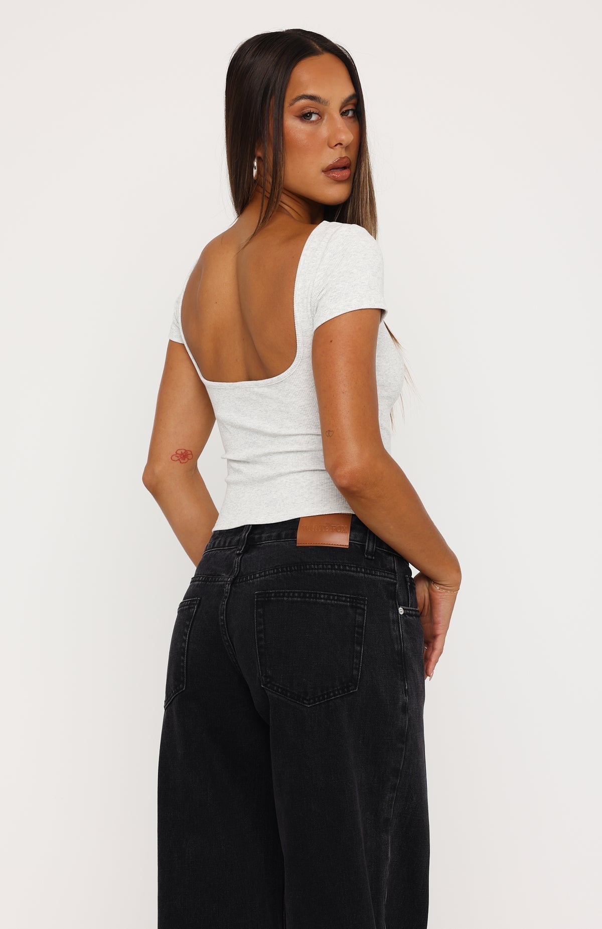 White Fox Not Like The Rest Short Sleeve Top Grey Marle
