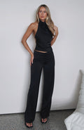 White Fox Time Passes Dress Pants Black