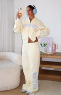 White Fox Daydreamers Madeline Wide Leg Sweatpants Lemon