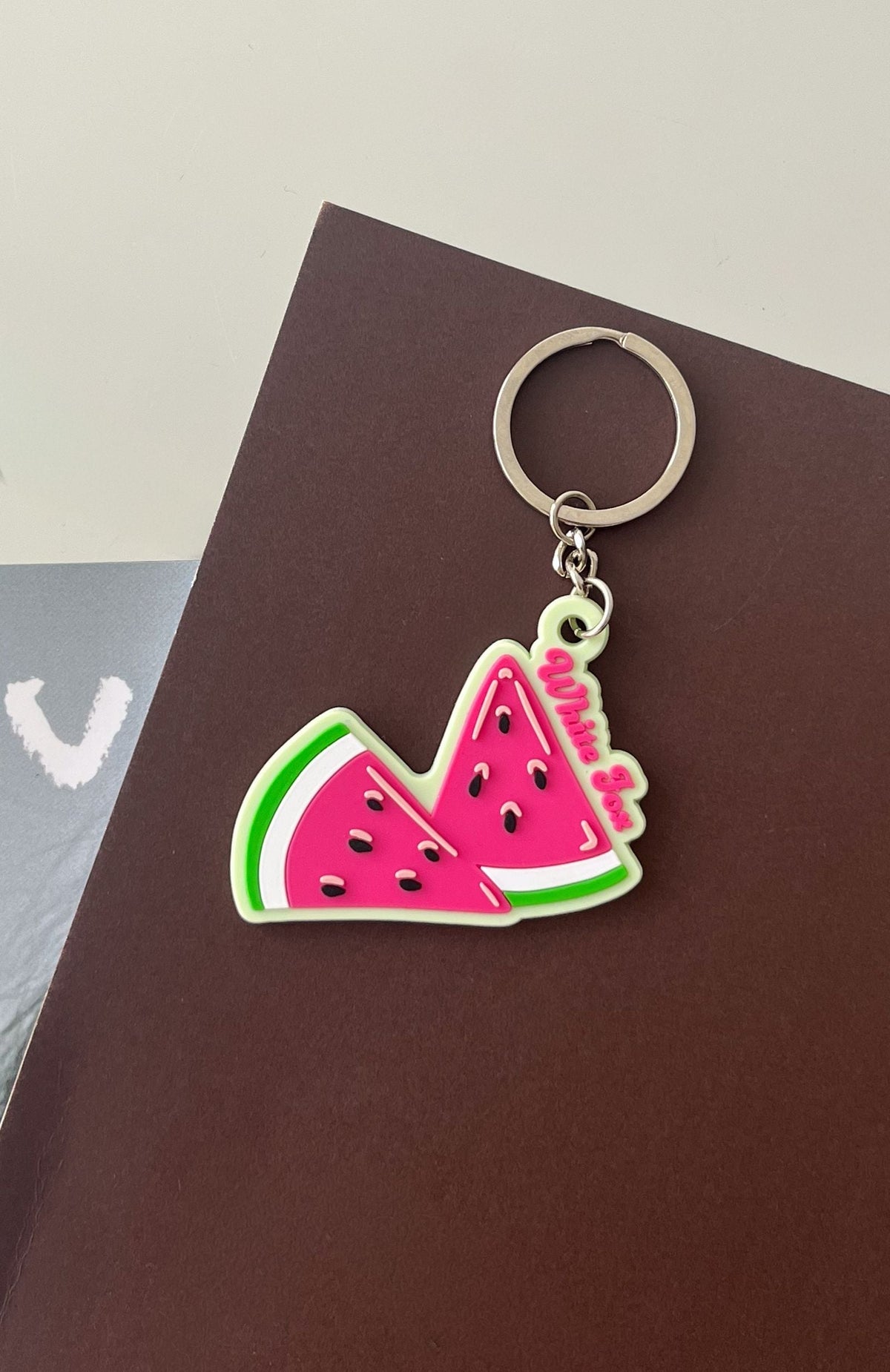 White Fox Aurelian Keychain Watermelon