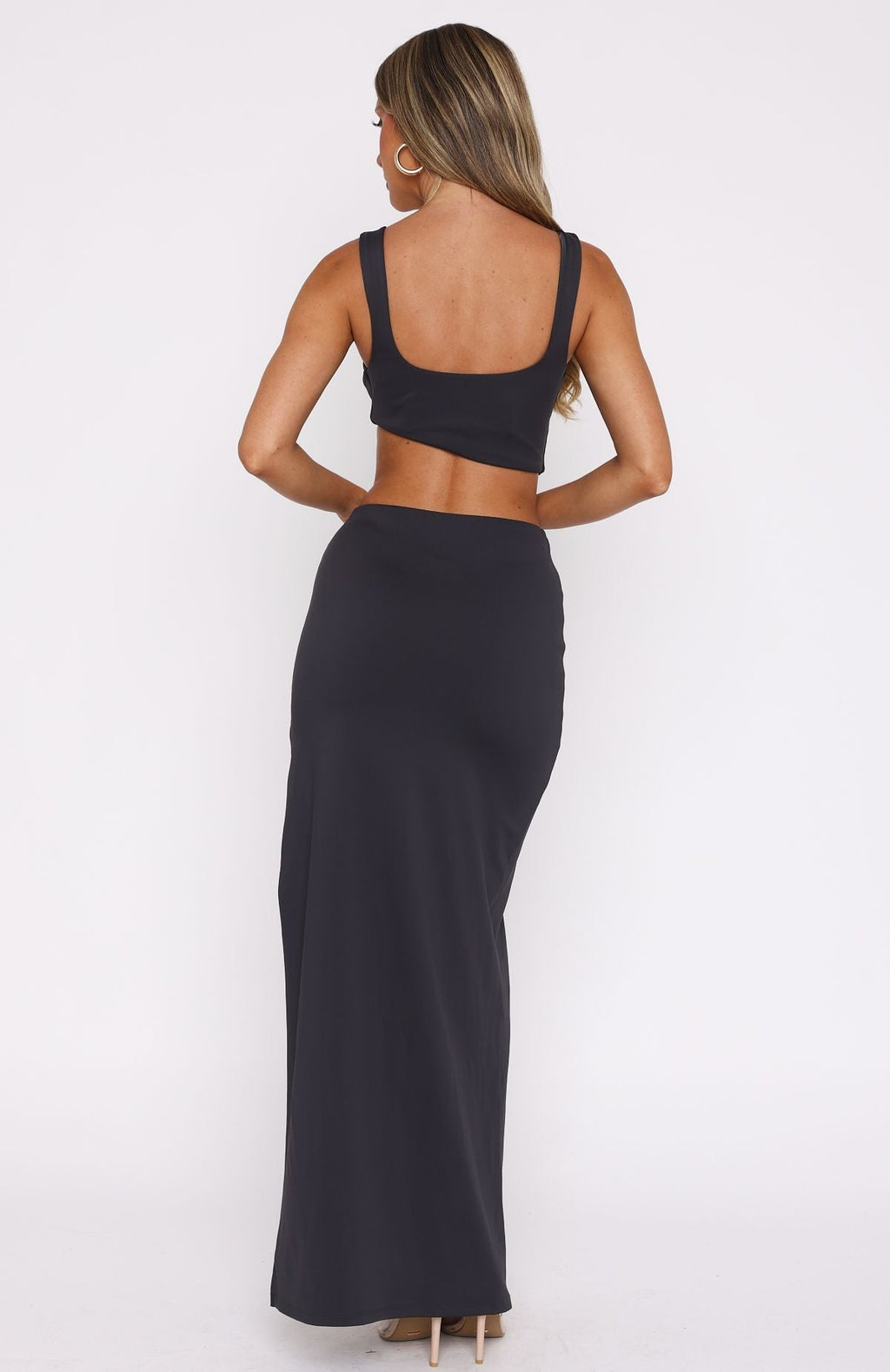 White Fox It Feels Wrong Maxi Dress Steel