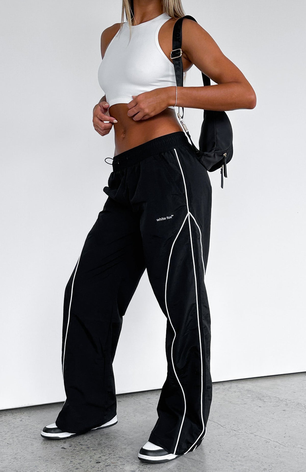 White Fox Unphased Track Pants Black