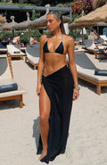 White Fox Ocean Oasis Sarong Black