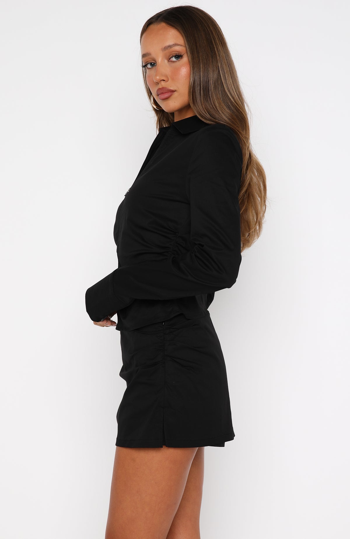 White Fox Turn On The Light Long Sleeve Shirt Black