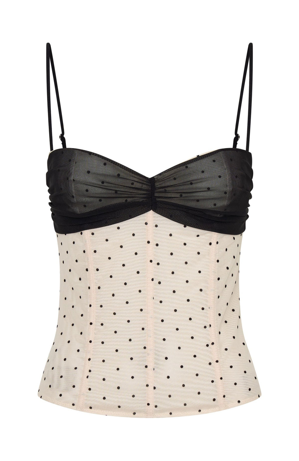 White Fox Roam Free Top Cream/Black Polka Dot