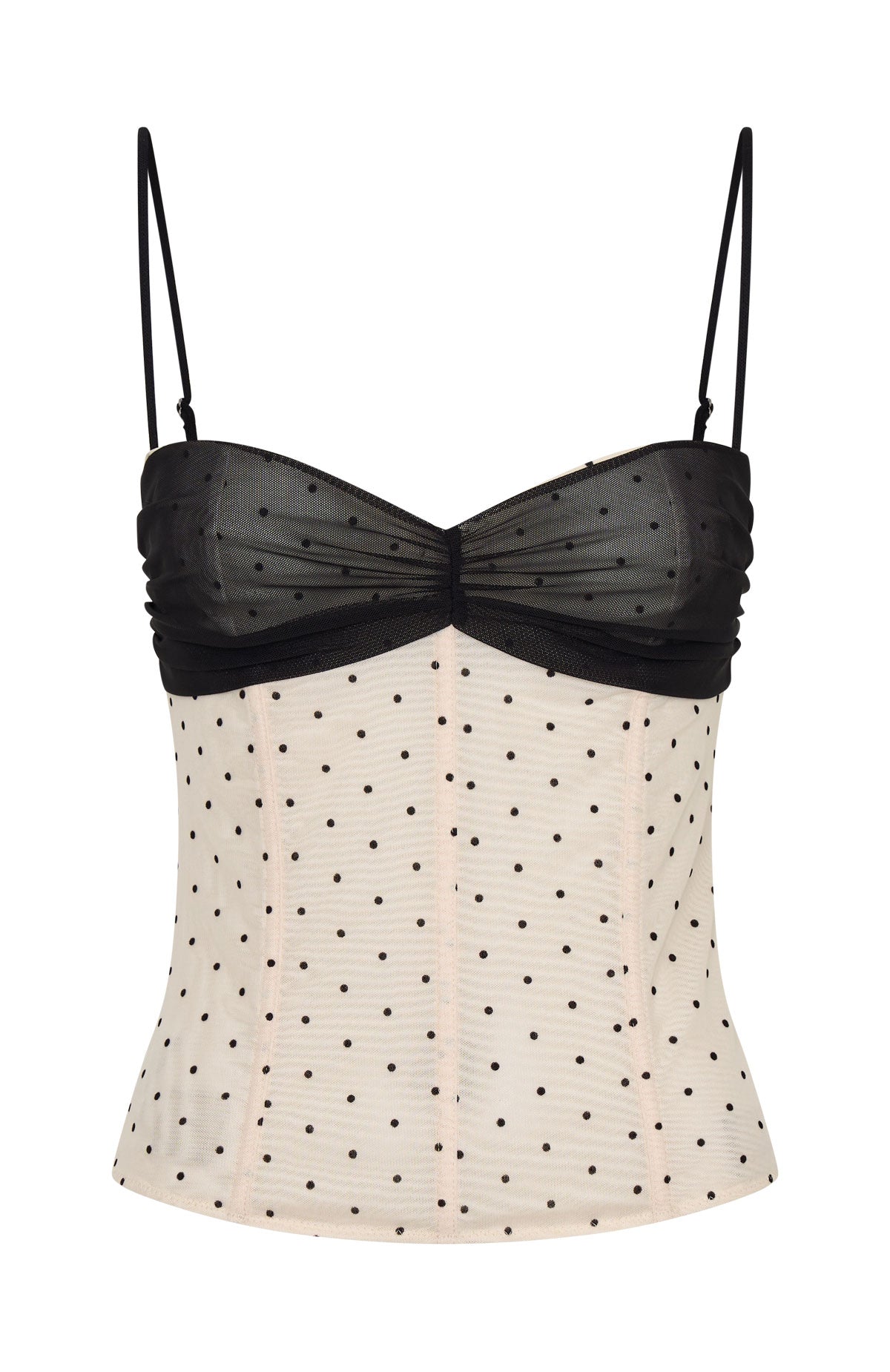 White Fox Roam Free Top Cream/Black Polka Dot