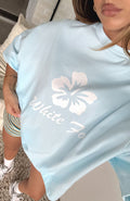 White Fox Own Your Glow Oversized Tee Blue