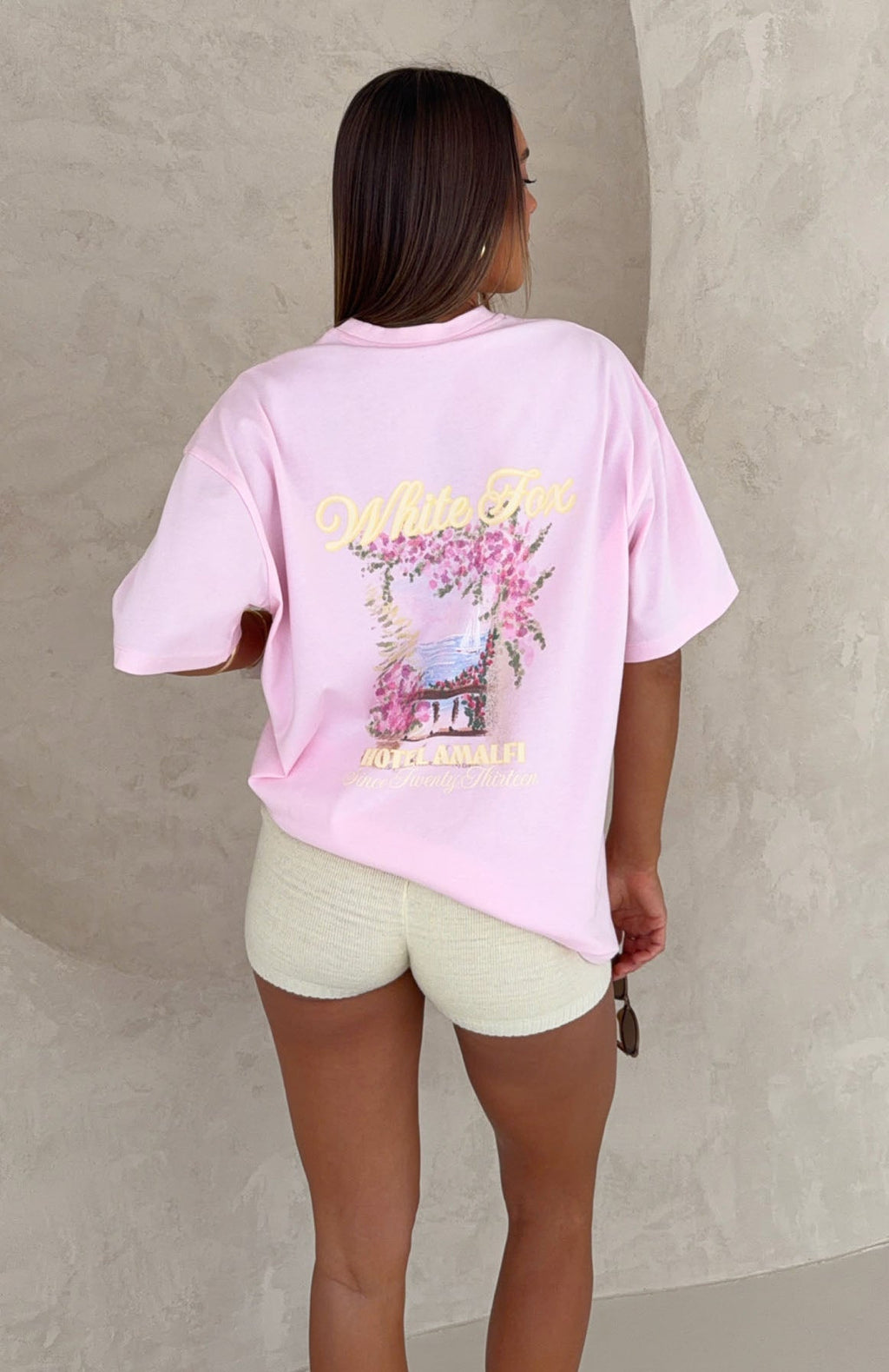 White Fox Amalfi Moments Oversized Tee Pink