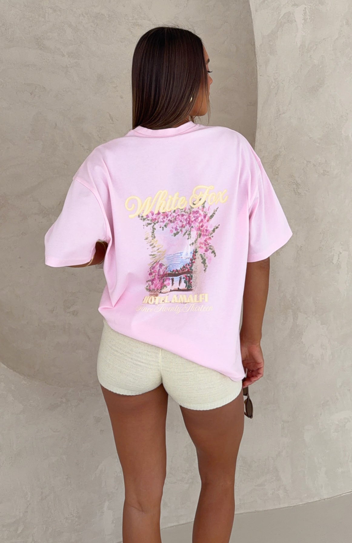 White Fox Amalfi Moments Oversized Tee Pink