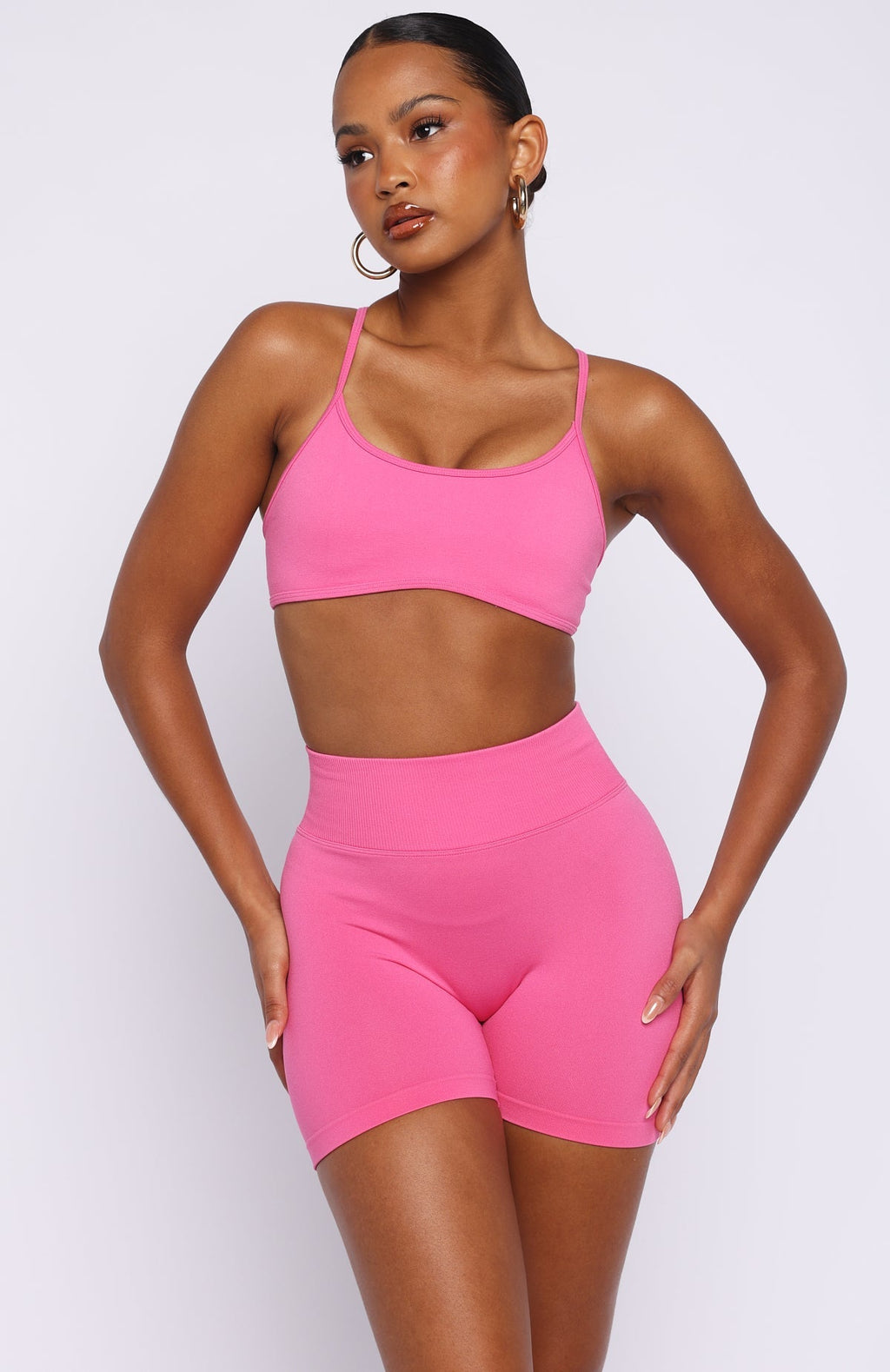 White Fox Zoom Seamless Shorts 4" Dragonfruit