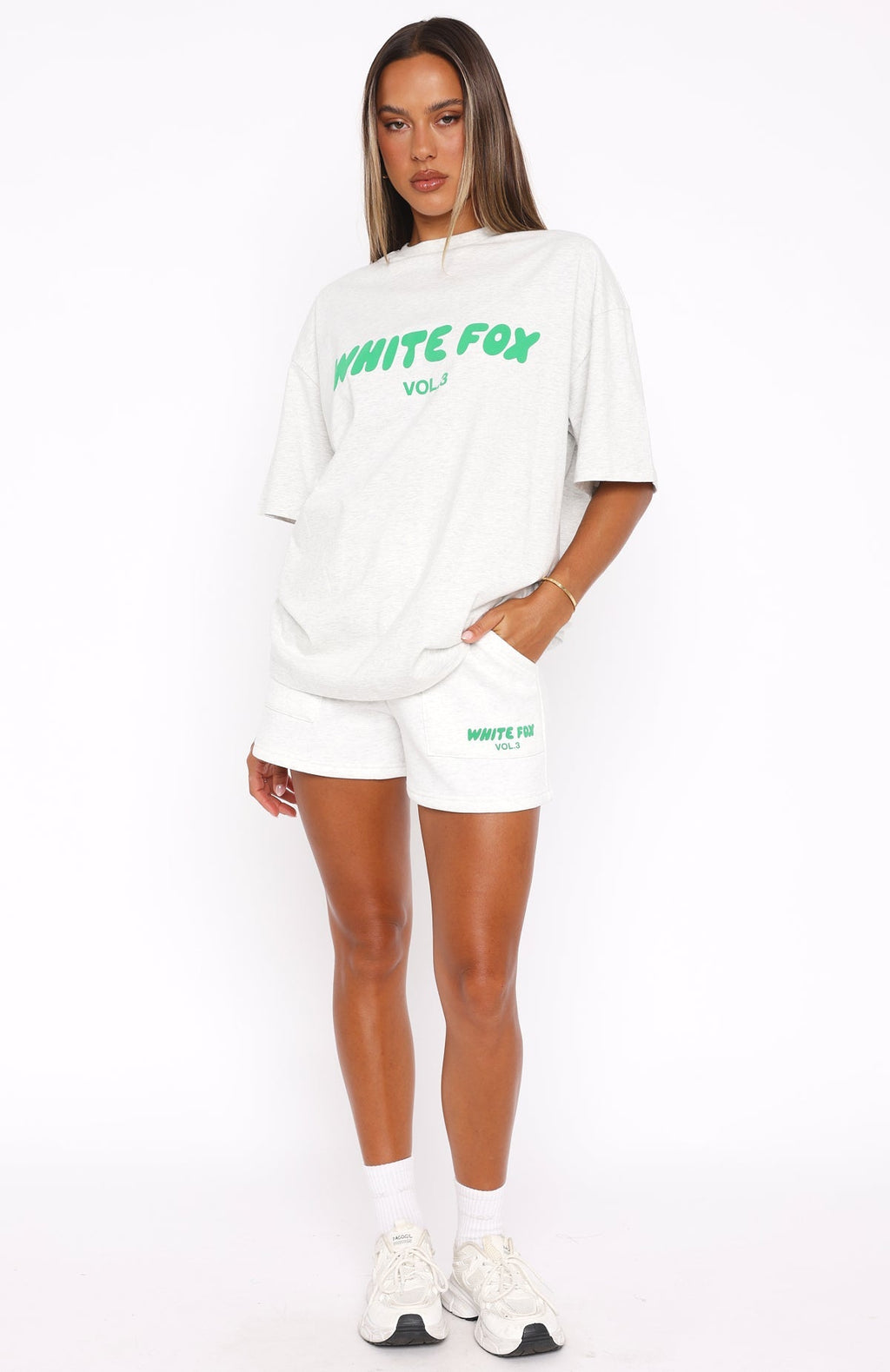 White Fox Offstage Lounge Shorts Glacier Grey