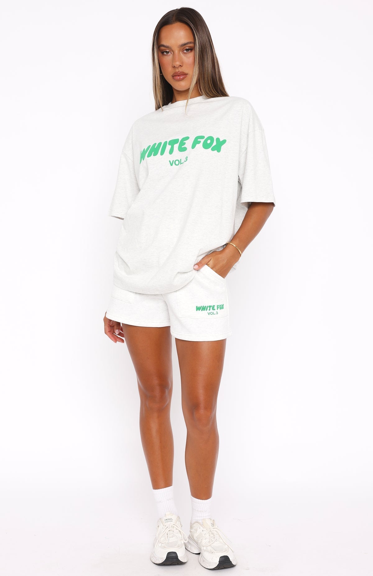 White Fox Offstage Lounge Shorts Glacier Grey