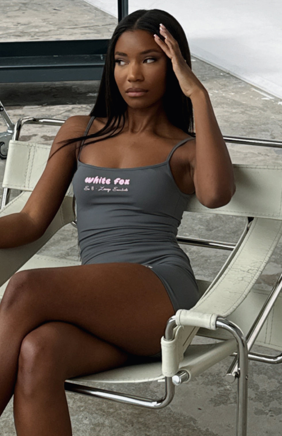 White Fox Era 8 Singlet Slate