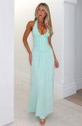 White Fox Dance Floor Diva Sequin Maxi Dress Baby Blue