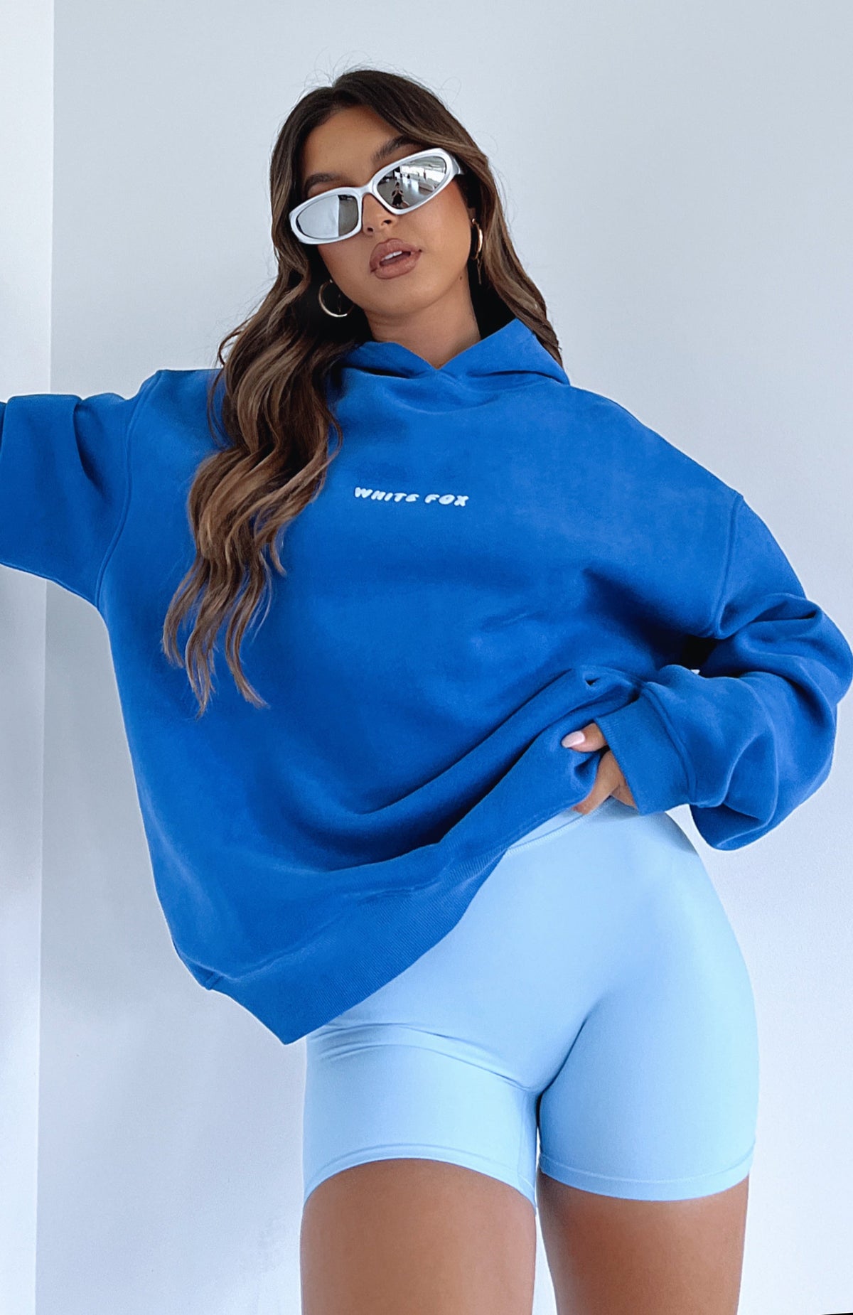 White Fox Leisure Series Oversized Hoodie Cobalt