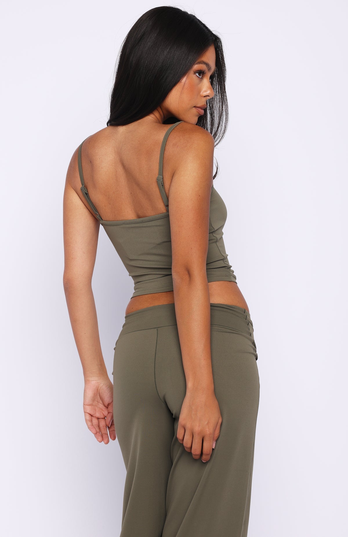 White Fox Core Strengths Tank Top Khaki