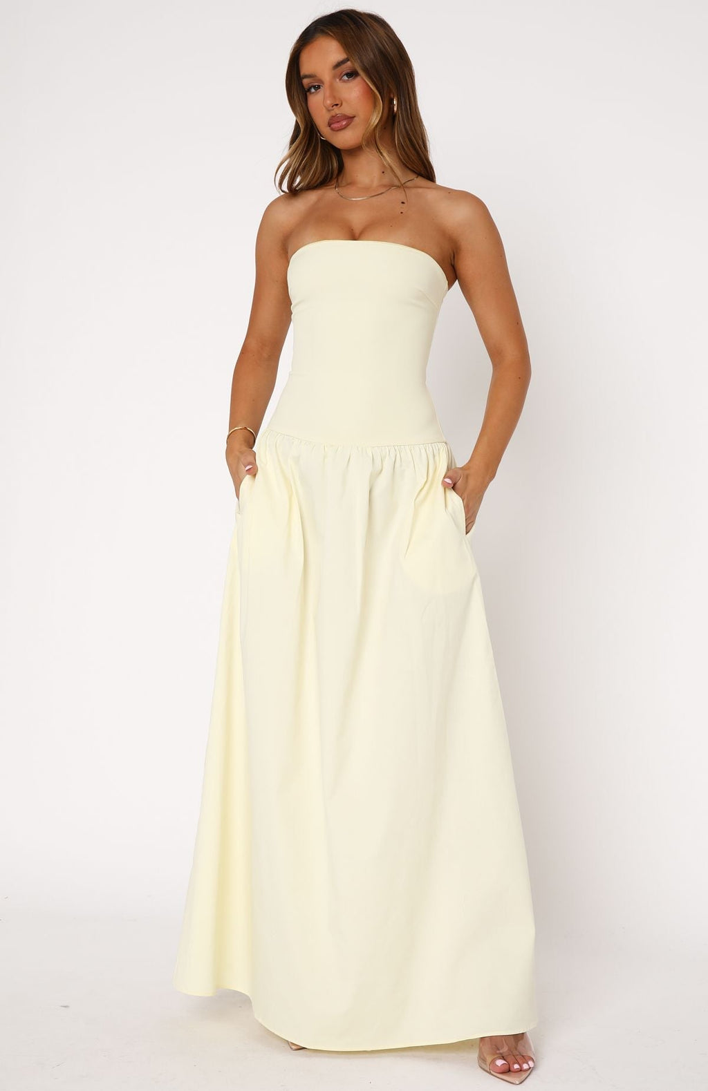 White Fox Take Back Maxi Dress Lemon