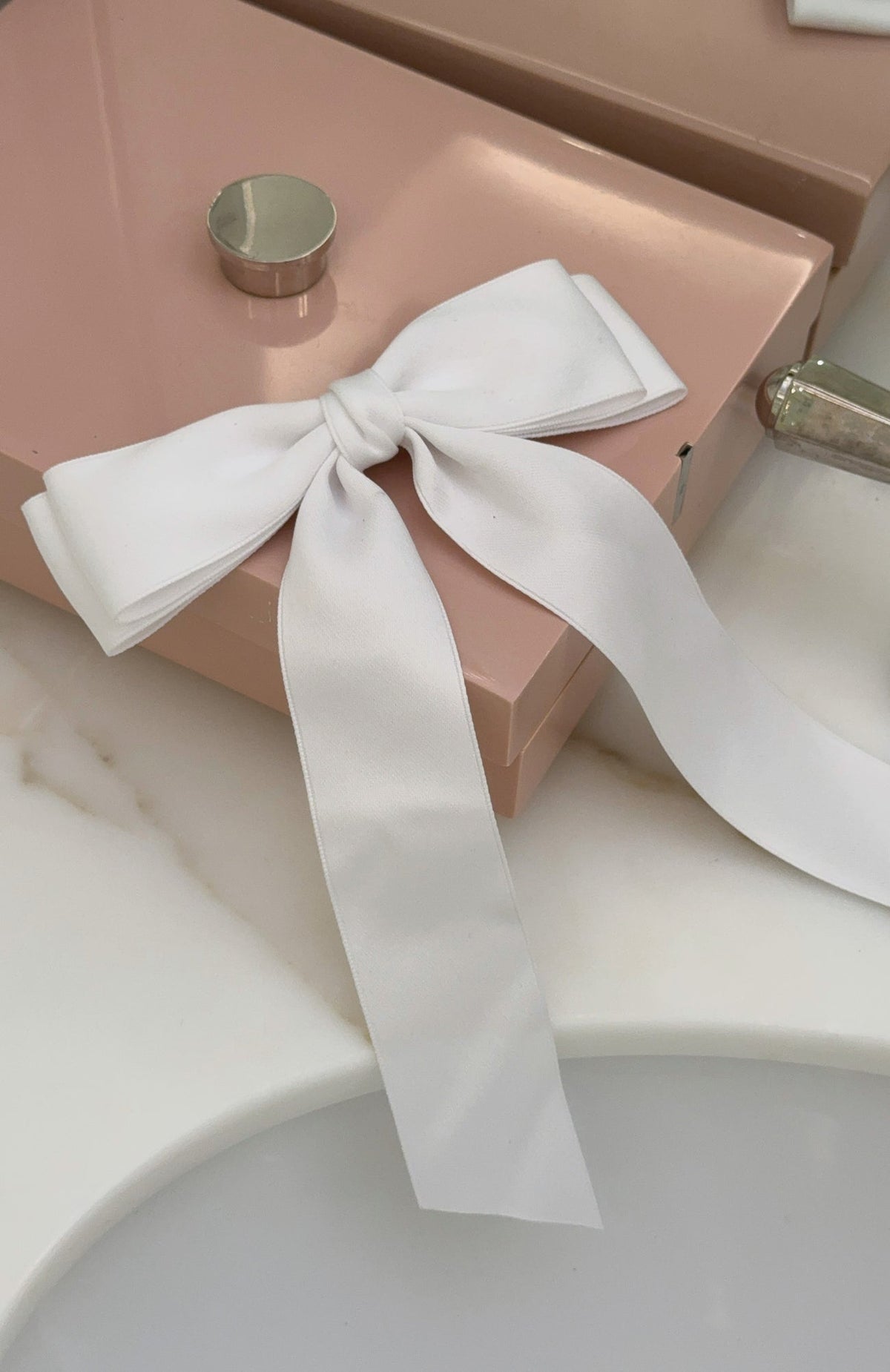 White Fox Sweet Serenity Bow Hair Clip White