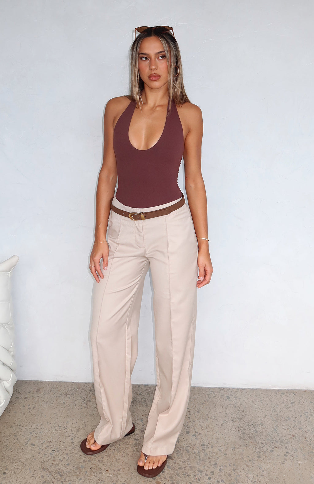 White Fox Keep It Cool Pants Beige