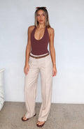 White Fox Keep It Cool Pants Beige