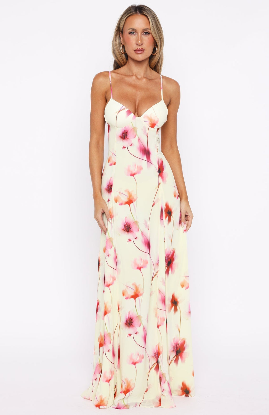 White Fox A Day In Nice Maxi Dress Butter Floral