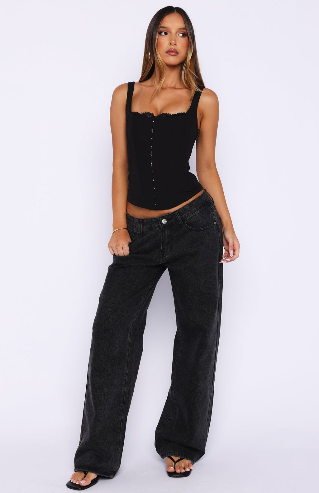 White Fox Adore Me Bustier Black