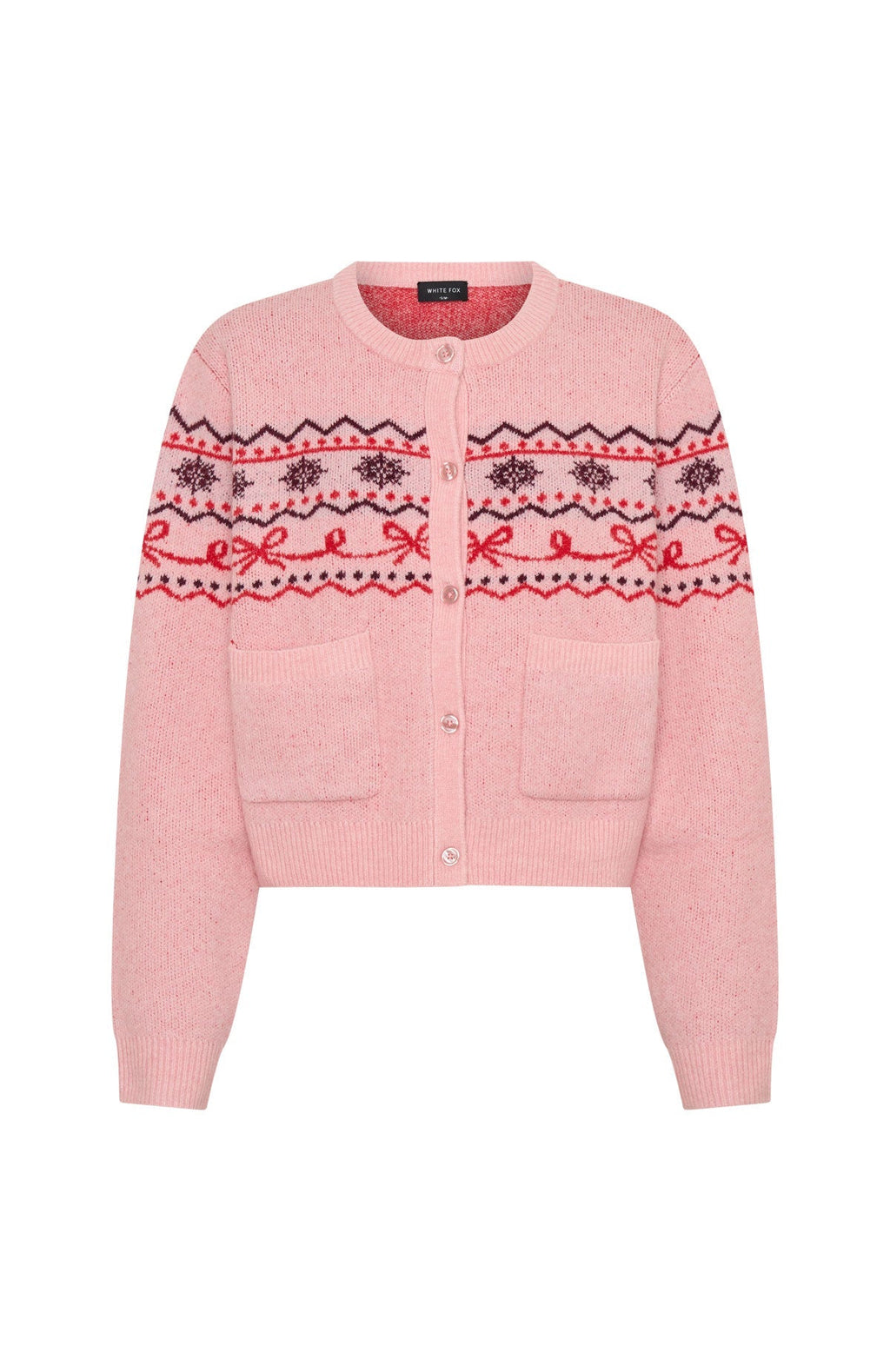 White Fox Snowflake Cuddles Knit Cardigan Blossom