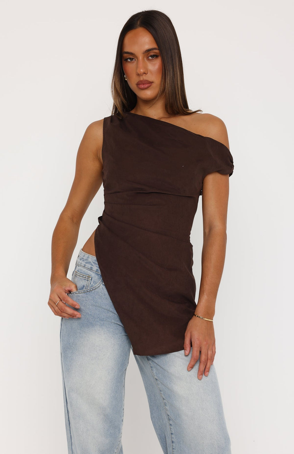 White Fox Darling Dreamscape Top Chocolate