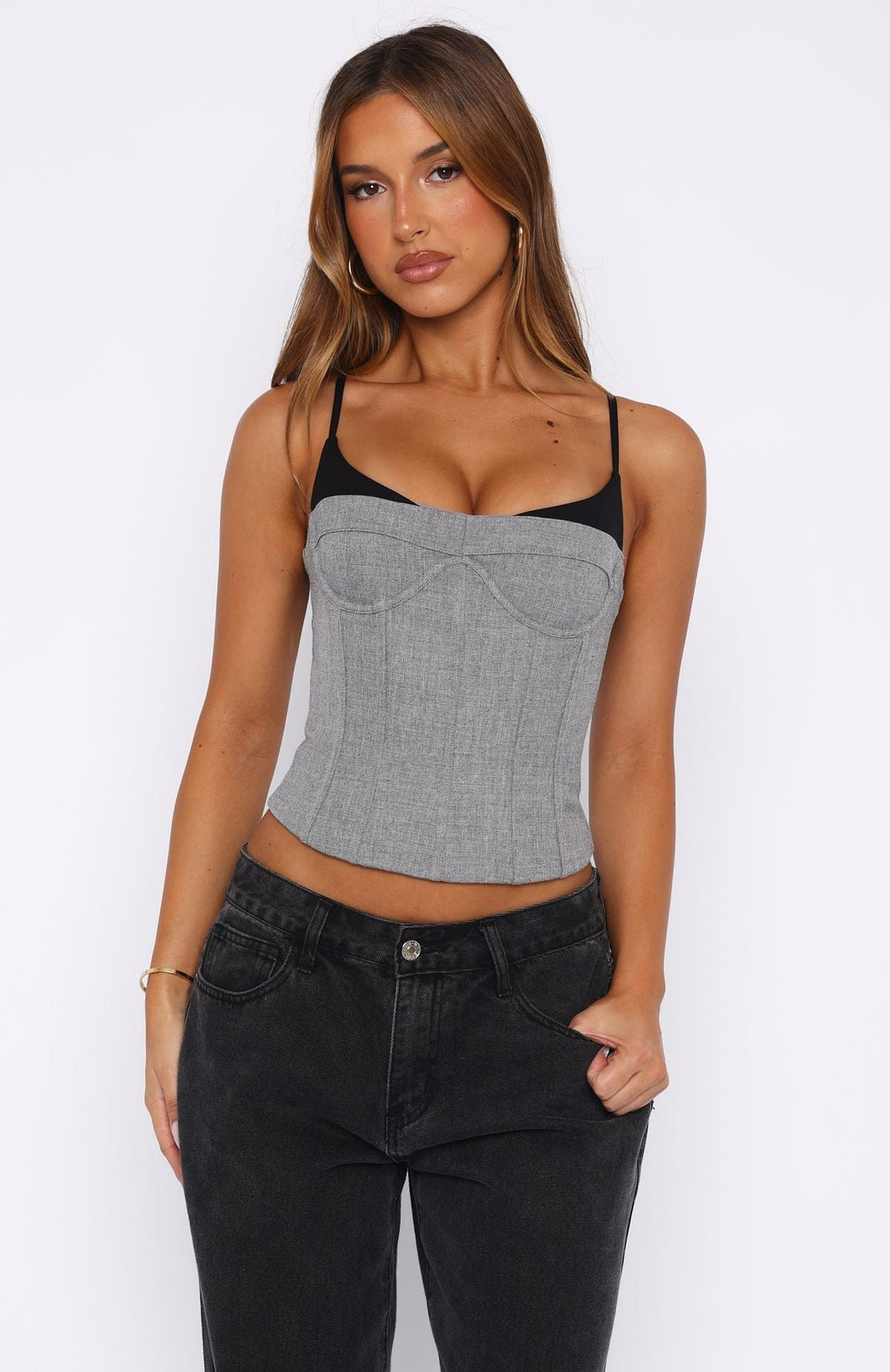 White Fox Atomic Heart Bustier Grey