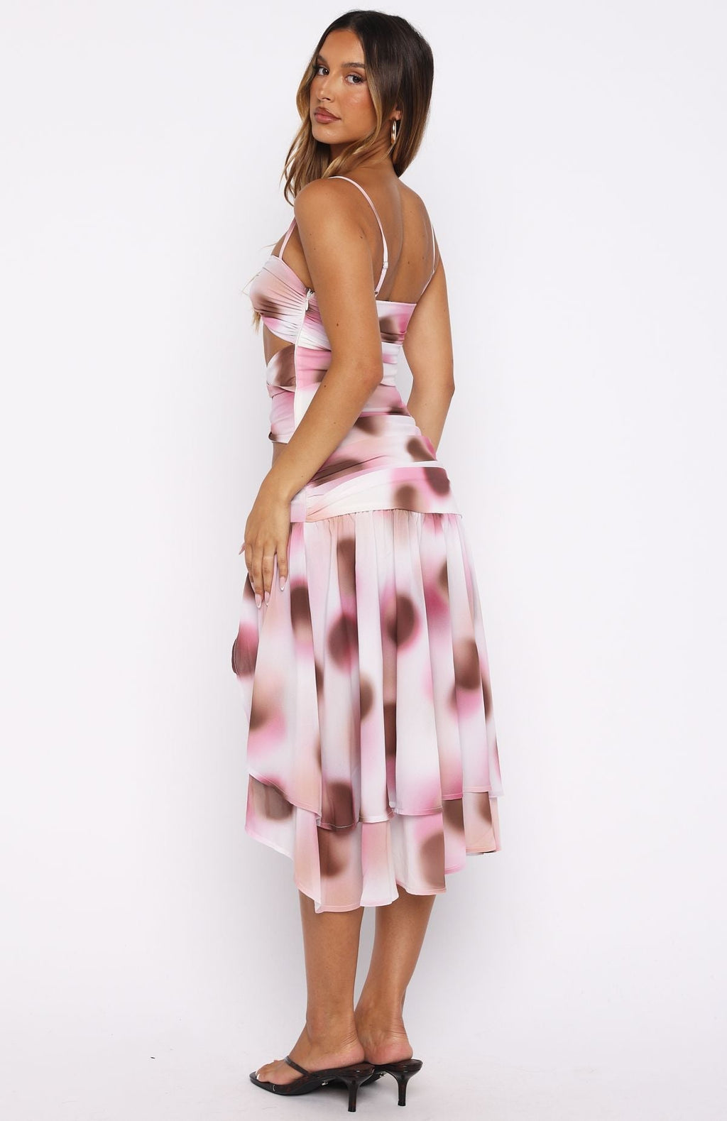 White Fox Dancing In Greece Midi Dress Neopolitana Sundae