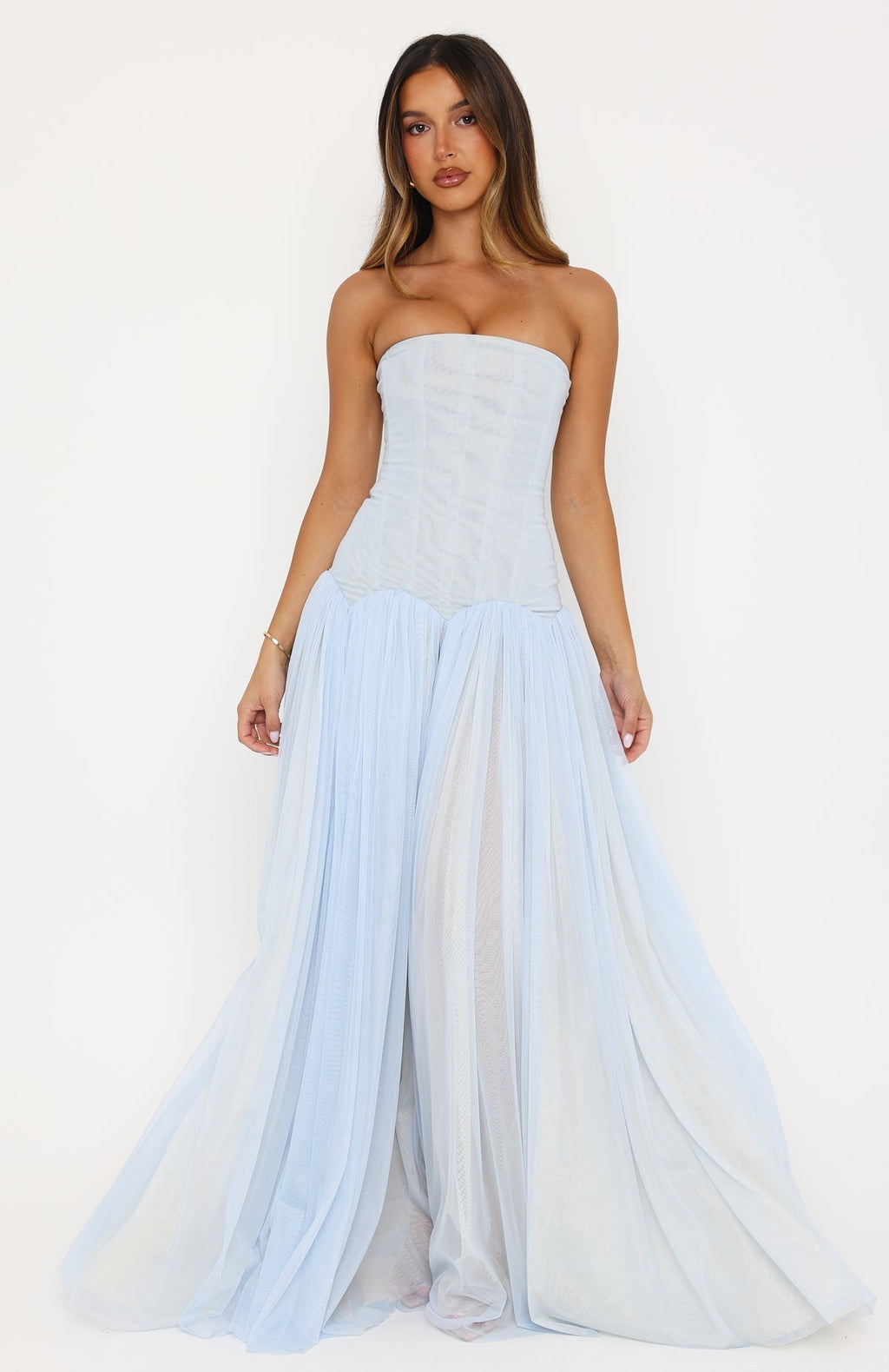 White Fox Magic Muse Maxi Dress Baby Blue