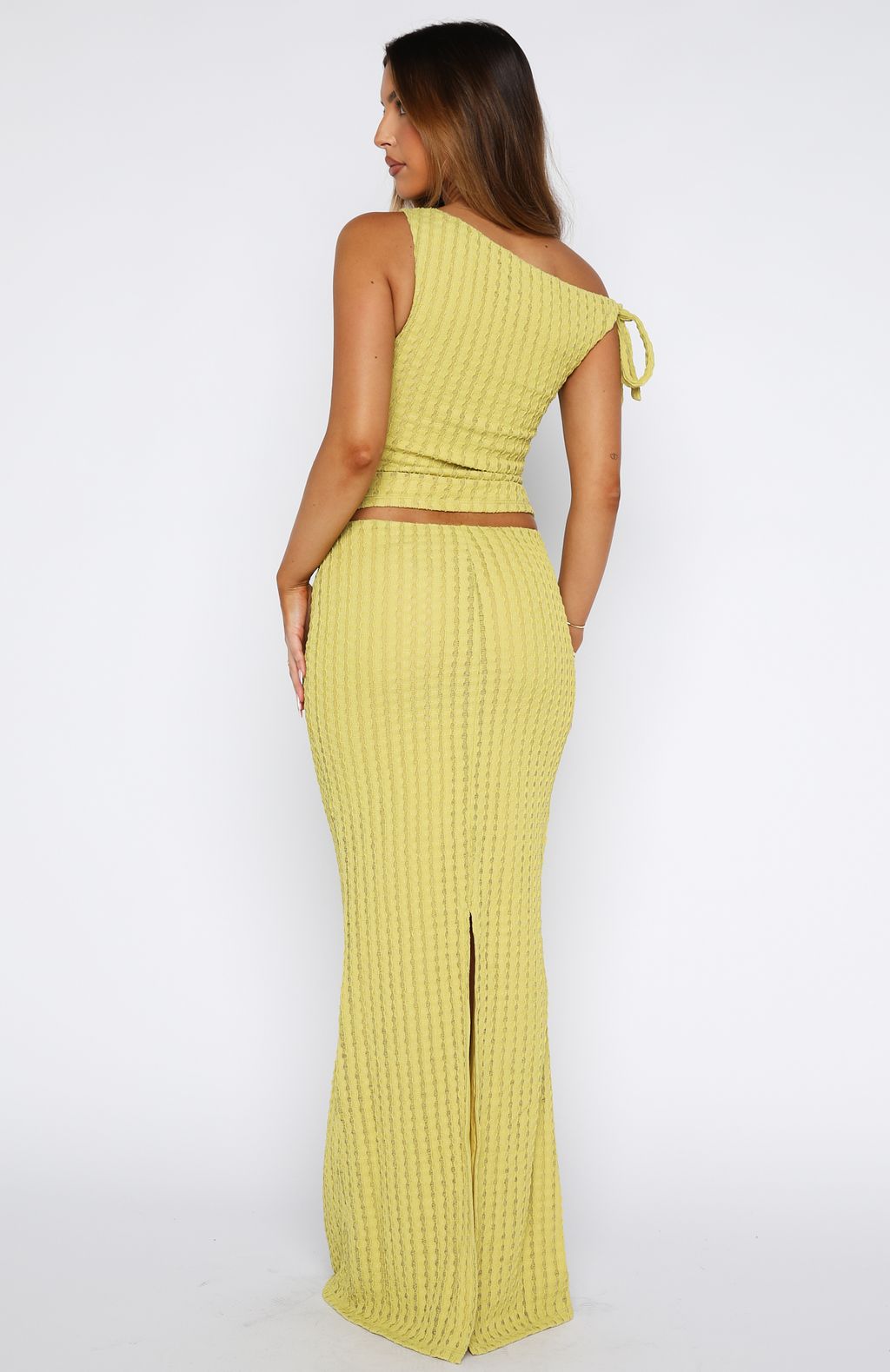 White Fox Top To Bottom Maxi Skirt Limeade